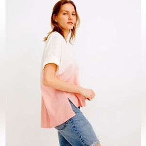 Madewell Dip-Dye Beachy Blouse S Cottagecore Coastal Boho Soft Girl Ombre